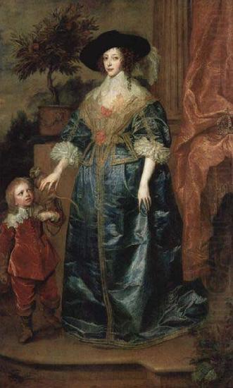 Anthony Van Dyck Henrietta Maria and the dwarf, Sir Jeffrey Hudson, china oil painting image